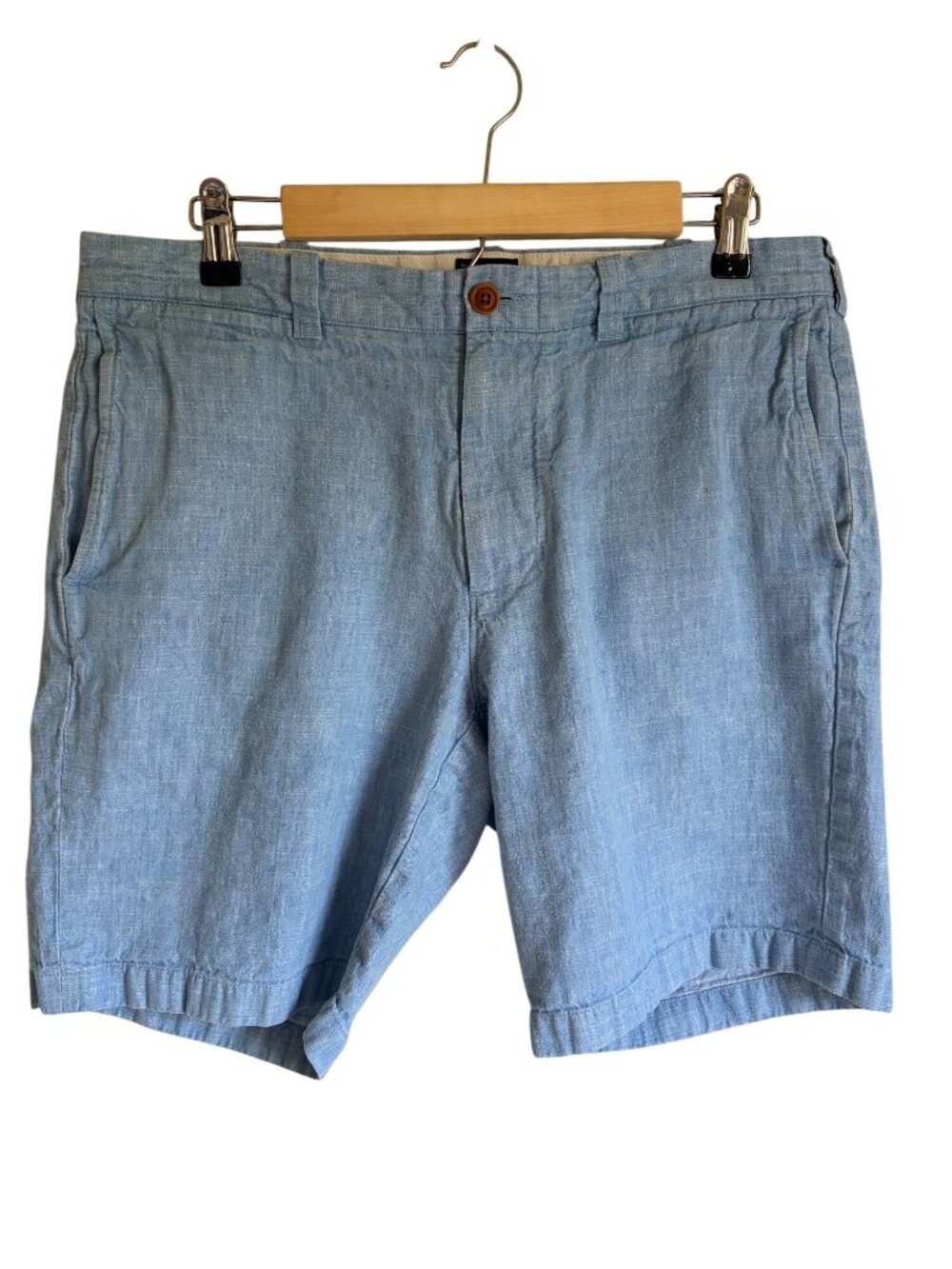 J. Crew Baird McNutt Stanton Linen Shorts 34 x 9" Light Blue